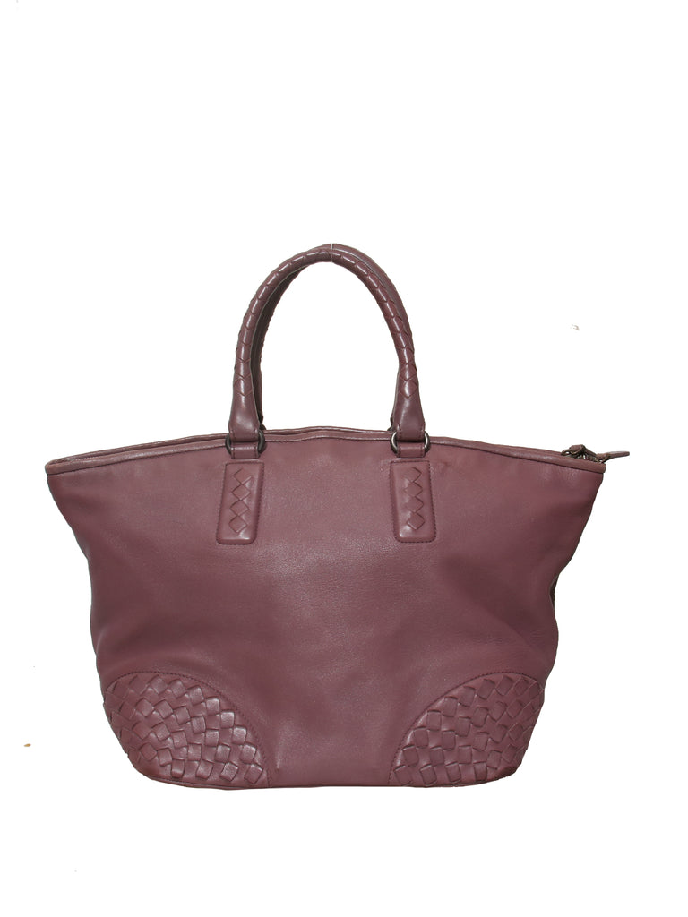Bottega Veneta Intrecciato-Trimmed Leather Tote Bag