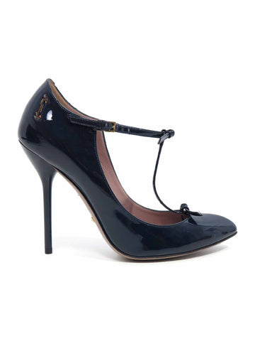 Gucci Beverly Patent Leather T-Strap Pumps