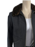 Louis Vuitton Mink Collar Denim Jacket