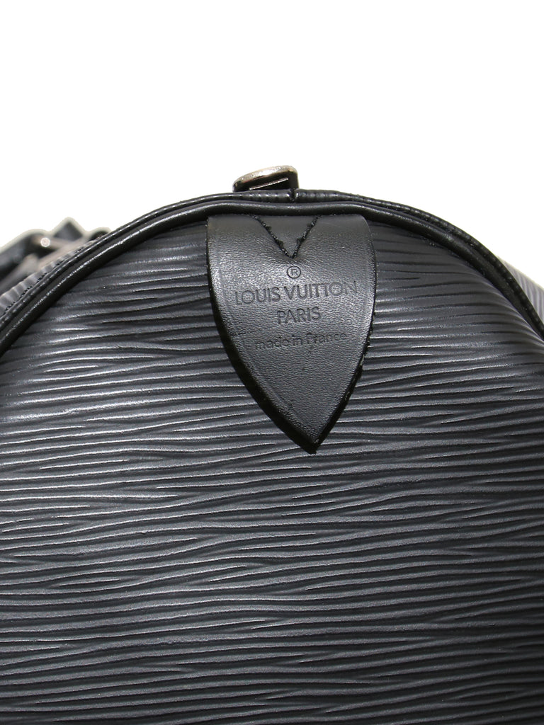 Louis Vuitton Keepall 55 cm Travel Bag in Black Epi Leather
