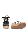 Fendi Patent Leather Cork Wedge Sandals