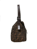 Fendi Leather Trimmed Zucca Shoulder Bag