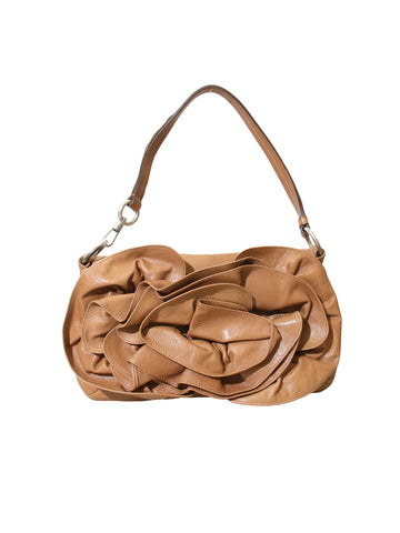 YSL Leather Flower Clutch Bag
