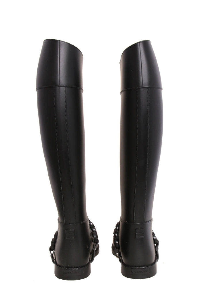 Givenchy Rubber Chain-Link Rain Boots