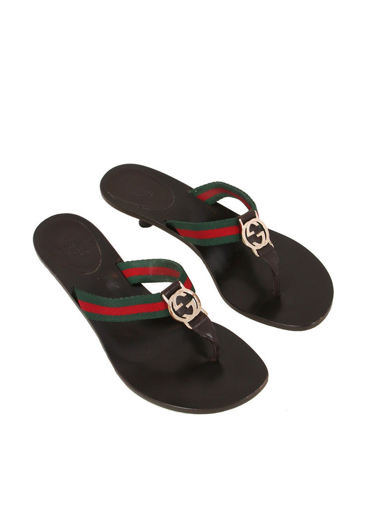Gucci GG Leather Slide Sandals
