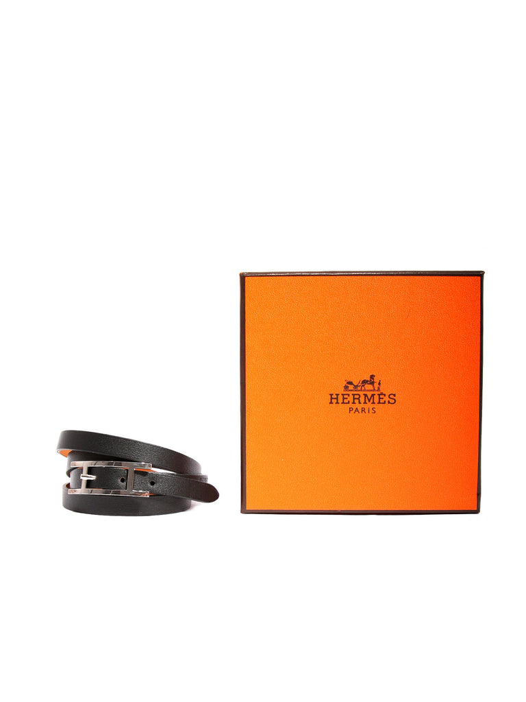Hermes Natural Leather Palladium Quadruple Tour Bracelet – I MISS YOU  VINTAGE