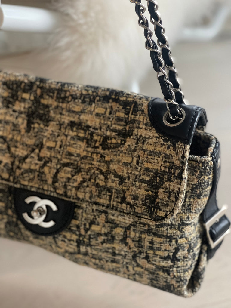 Chanel Le Train Flap Bag Quilted Printed Canvas Medium at 1stDibs