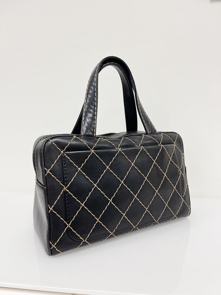 Pre-owned Chanel Vintage Surpique CC Bowler Bag – Sabrina's Closet