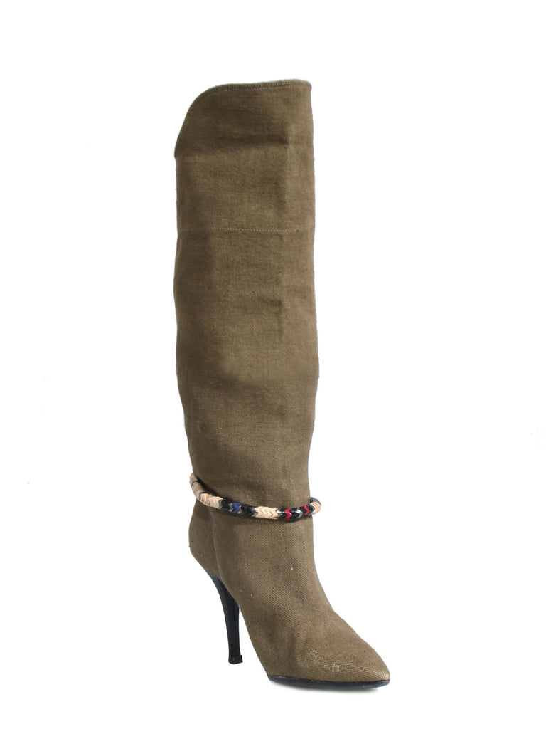 Isabel Marant Canvas Pointed-Toe Boots