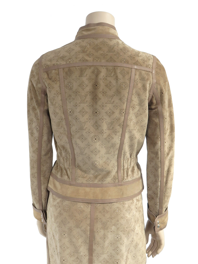 Pre-owned Louis Vuitton Suede Perforated Monogram Jacket