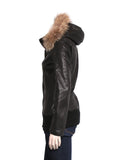 Mackage Leather Hooded Jacket