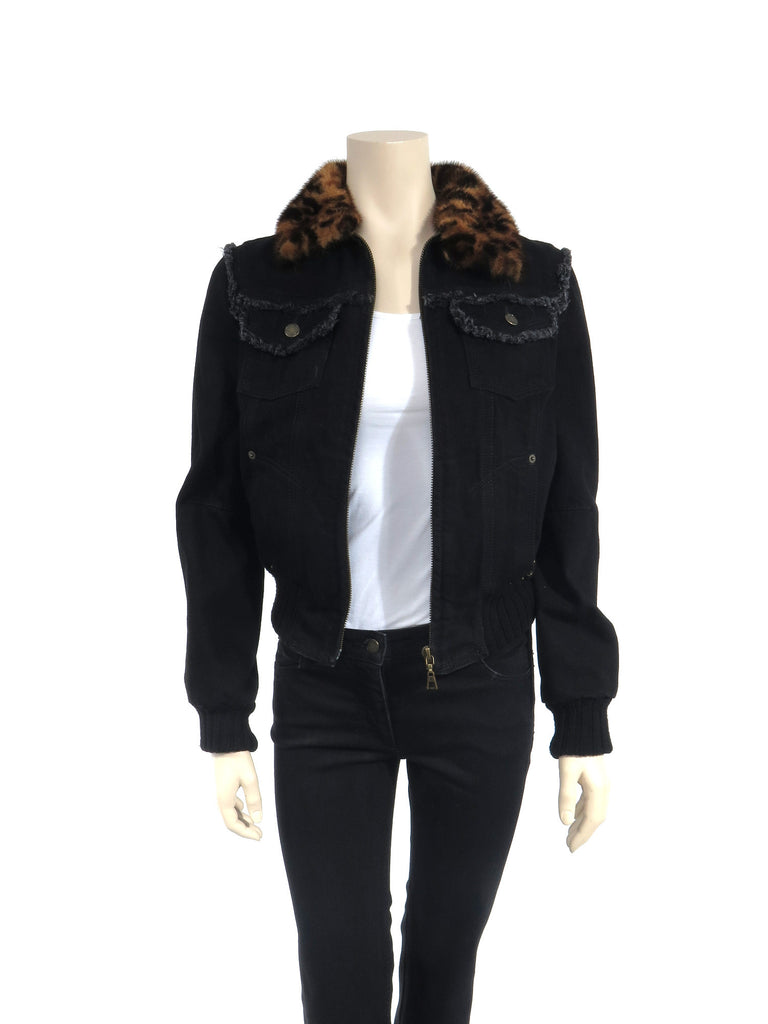 Pre-owned Louis Vuitton Leopard Mink Denim Jacket – Sabrina's Closet