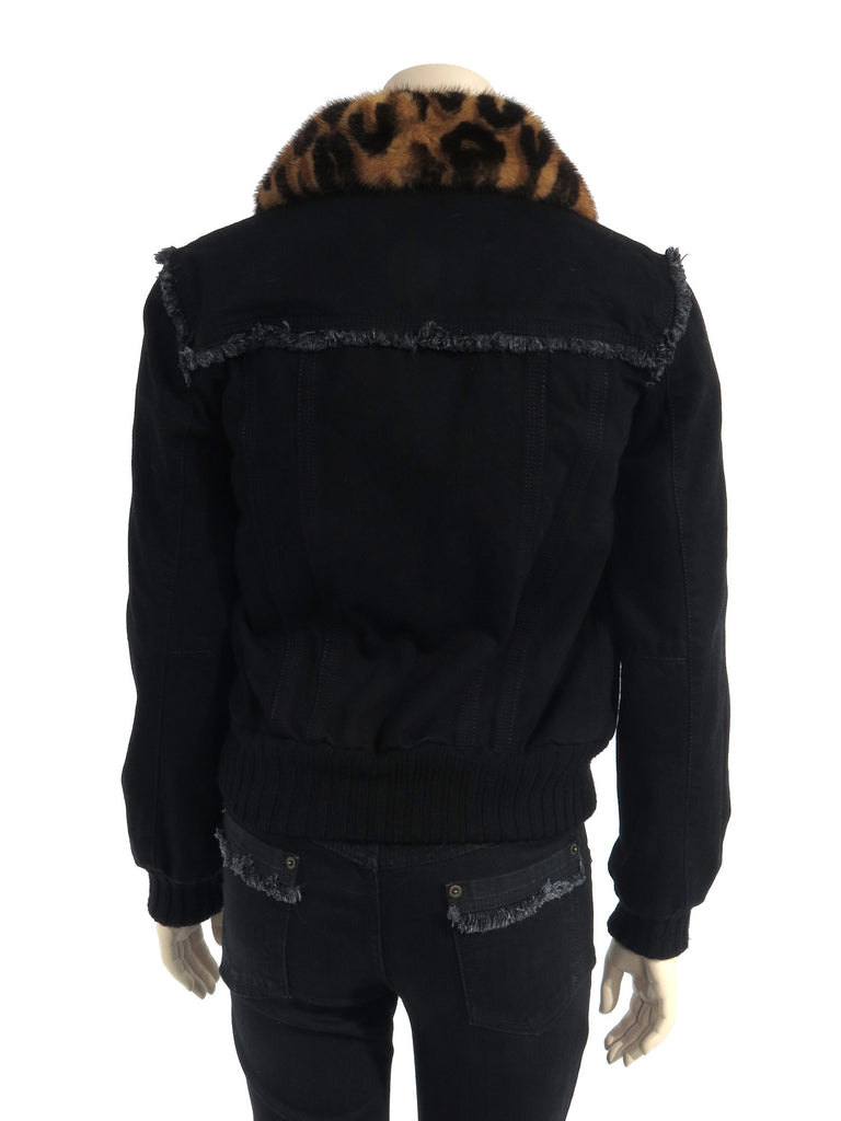 Louis Vuitton Leopard Mink Denim Jacket