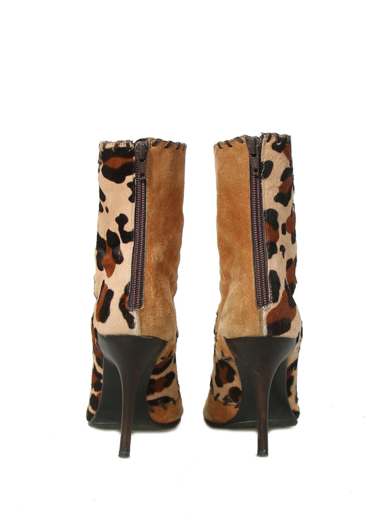 Brown leopard booties sale