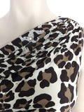 Blumarine Leopard One-Shoulder Silk Dress