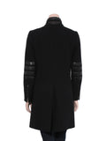 Prada Wool Leather Detail Coat