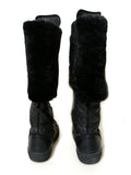 Louis Vuitton Polka Embossed Leather and Fur Tall Boots
