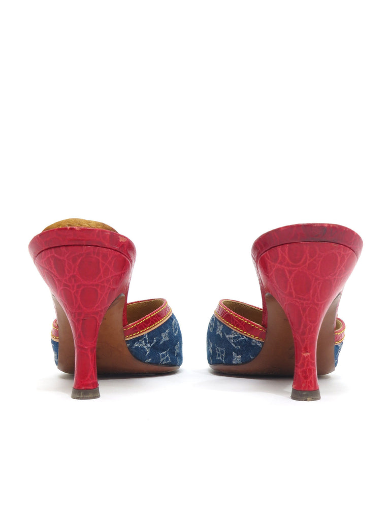Louis Vuitton Monogram Denim Slide Sandals 