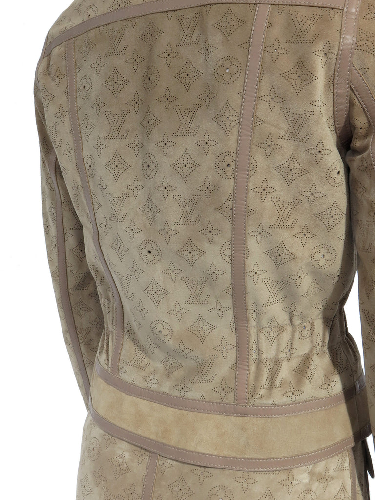 Pre-owned Louis Vuitton Suede Perforated Monogram Jacket