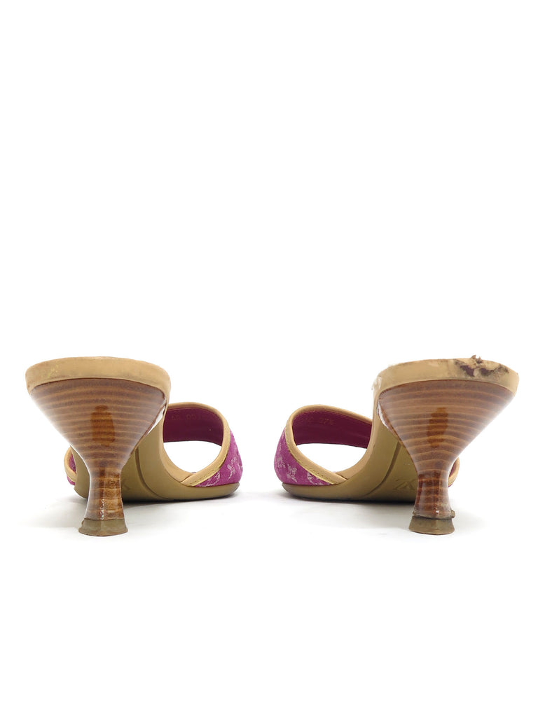 Louis Vuitton Denim Mules Heeled Sandals 37.5