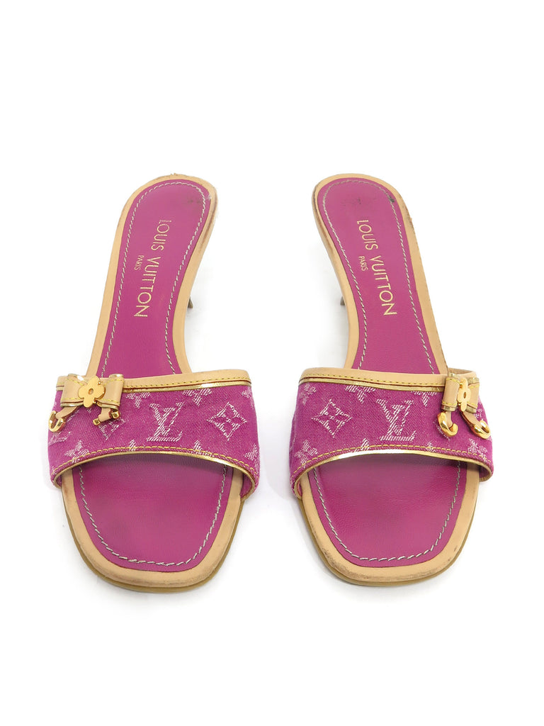 Pre-owned Louis Vuitton Monogram Denim Slide Sandals – Sabrina's Closet