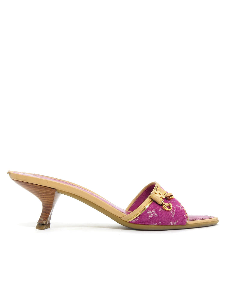 Louis Vuitton pink denim sandals