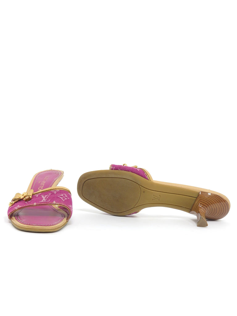 Pre-owned Louis Vuitton Monogram Denim Slide Sandals – Sabrina's Closet