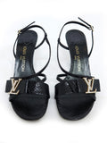 Louis Vuitton Snake-Embossed Leather Sandals 