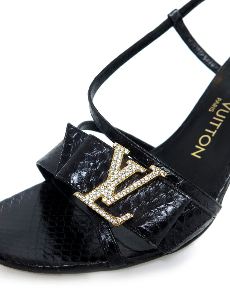 Pre-owned Louis Vuitton Snake-Embossed Leather Sandals – Sabrina's Closet