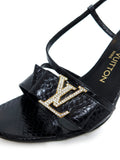 Louis Vuitton Snake-Embossed Leather Sandals 