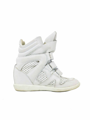 Isabel Marant Perforated High-Top Wedge Sneakers