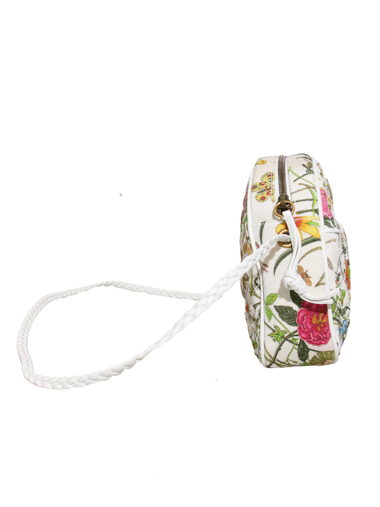 New Gucci Quilted Floral Canvas Cross Body Bag