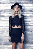 For Love & Lemons Midnight Lace Crop Top