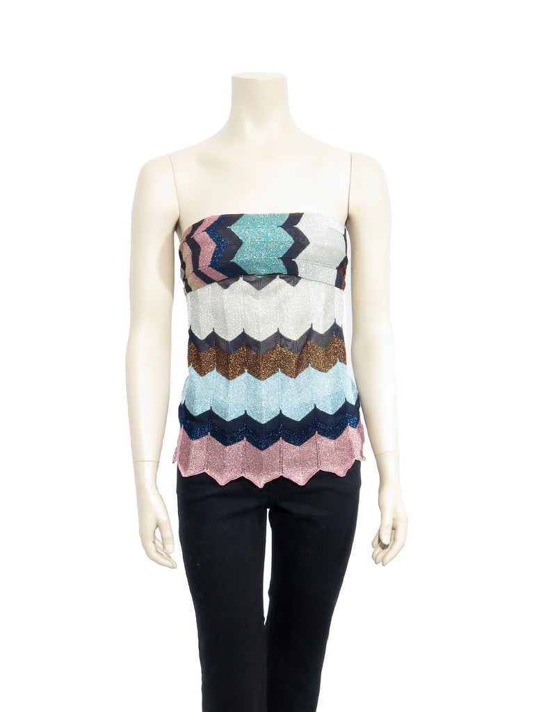 Missoni Strapless Shimmer Knit Top