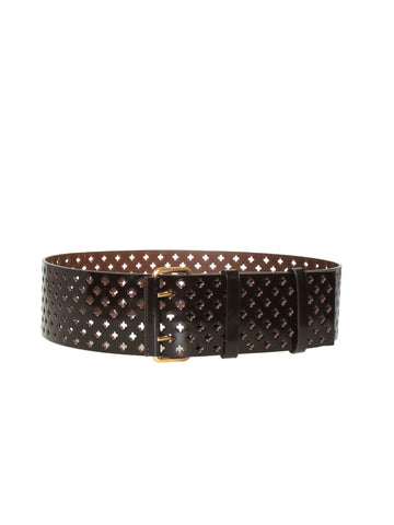 Yves Saint Laurent Leather Perforated Belt