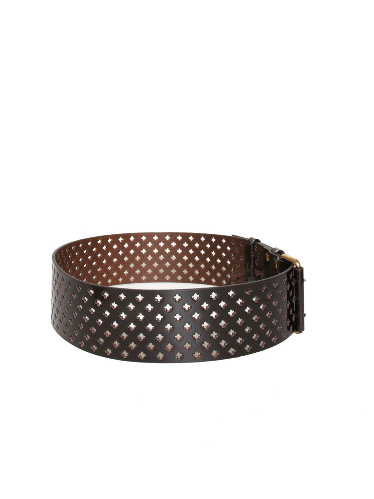 Yves Saint Laurent Leather Perforated Belt