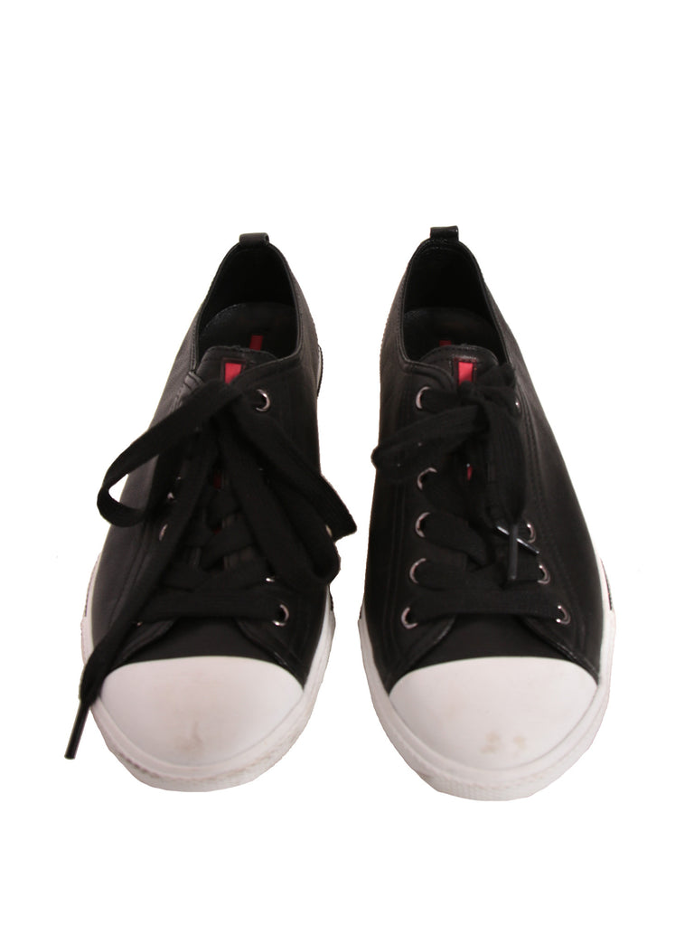Prada Leather Lace-Up Sneakers