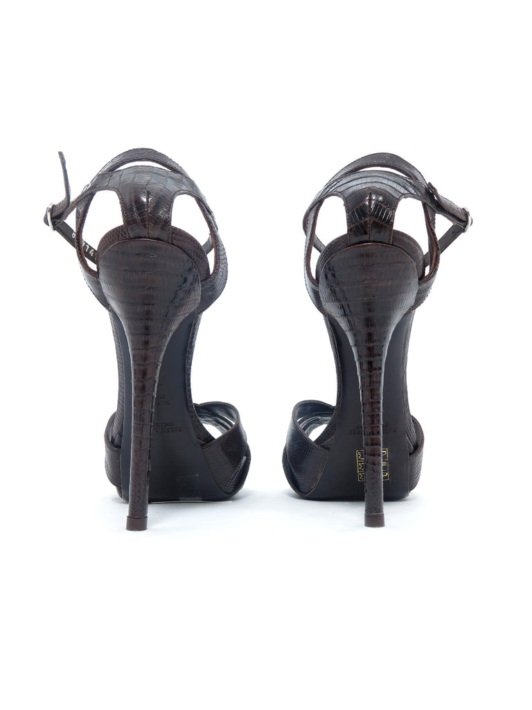 Ralph Lauren Embossed Leather Heels