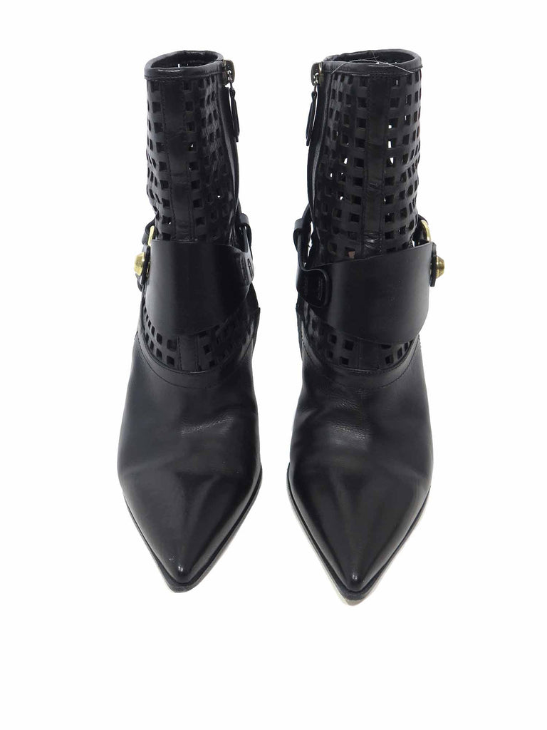 Reed Krakoff Cage Leather Pointed Booties