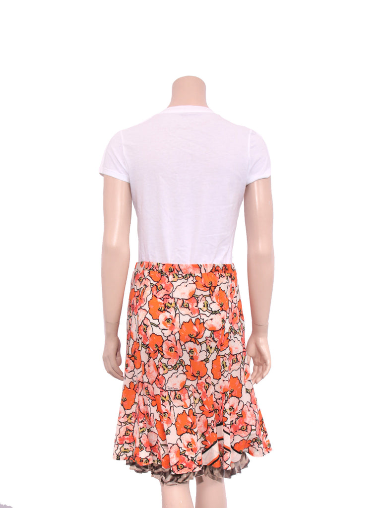 Roberto Cavalli Floral Print Silk Skirt
