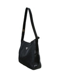 Prada Leather-Trimmed Tessuto Hobo Bag