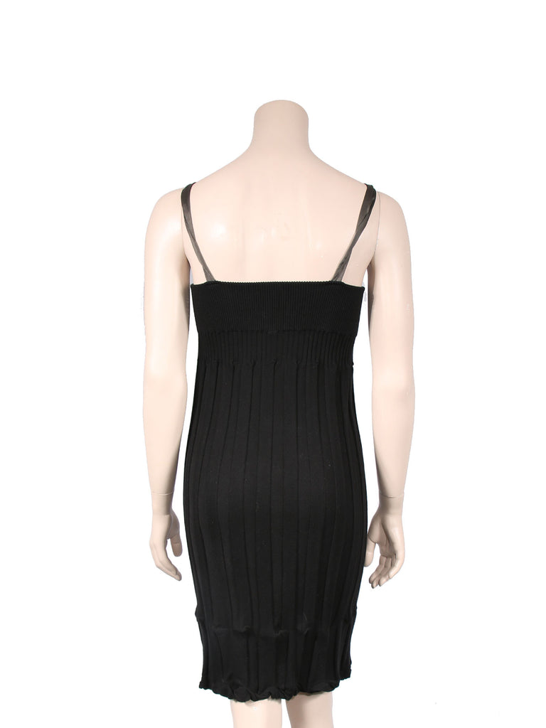 nanette lepore knit dress Nanette Lepore Metallic Striped Rib Knit Fit and Flare Sweater Dress Large