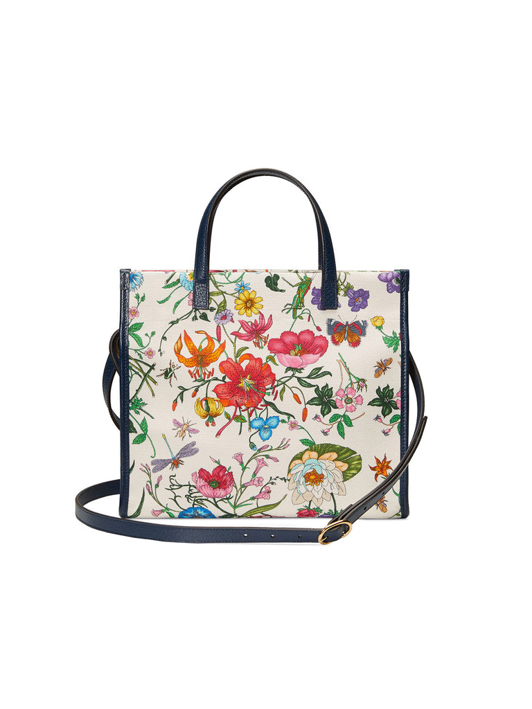 New Gucci Medium Flora Canvas Tote Bag