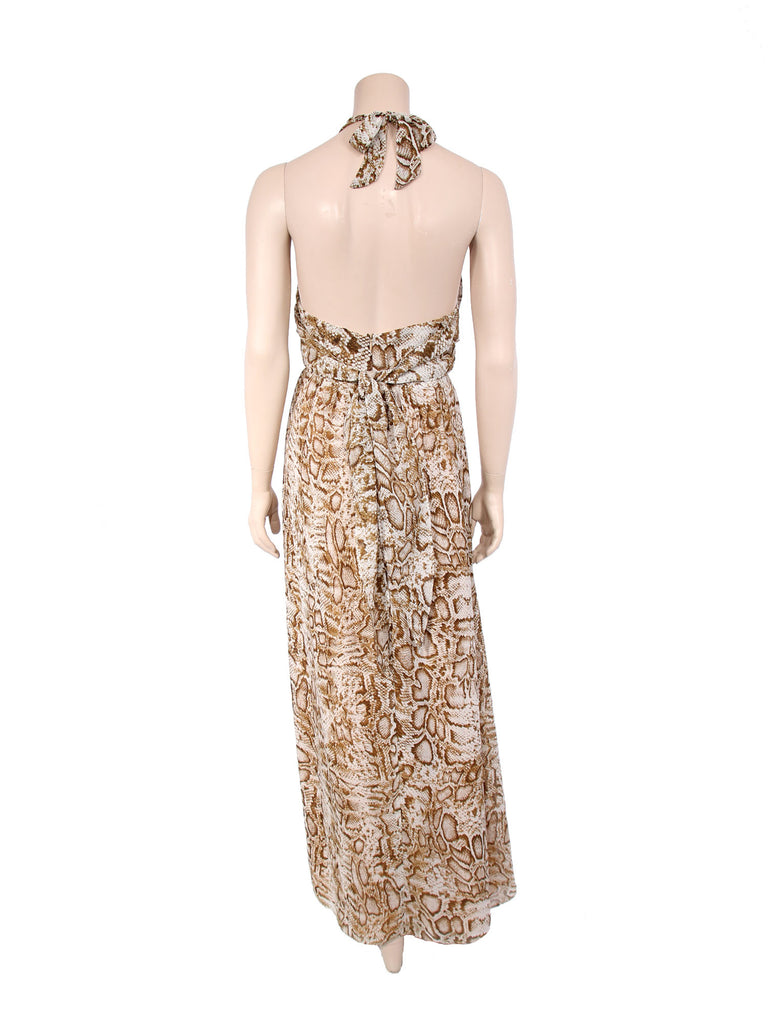 Lovers + Friends Snakeskin Print Gypsy Halter Maxi Dress