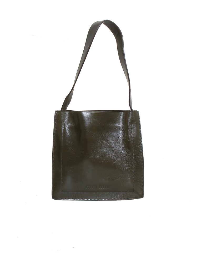 Miu Miu logo-embossed Leather Tote Bag - Farfetch