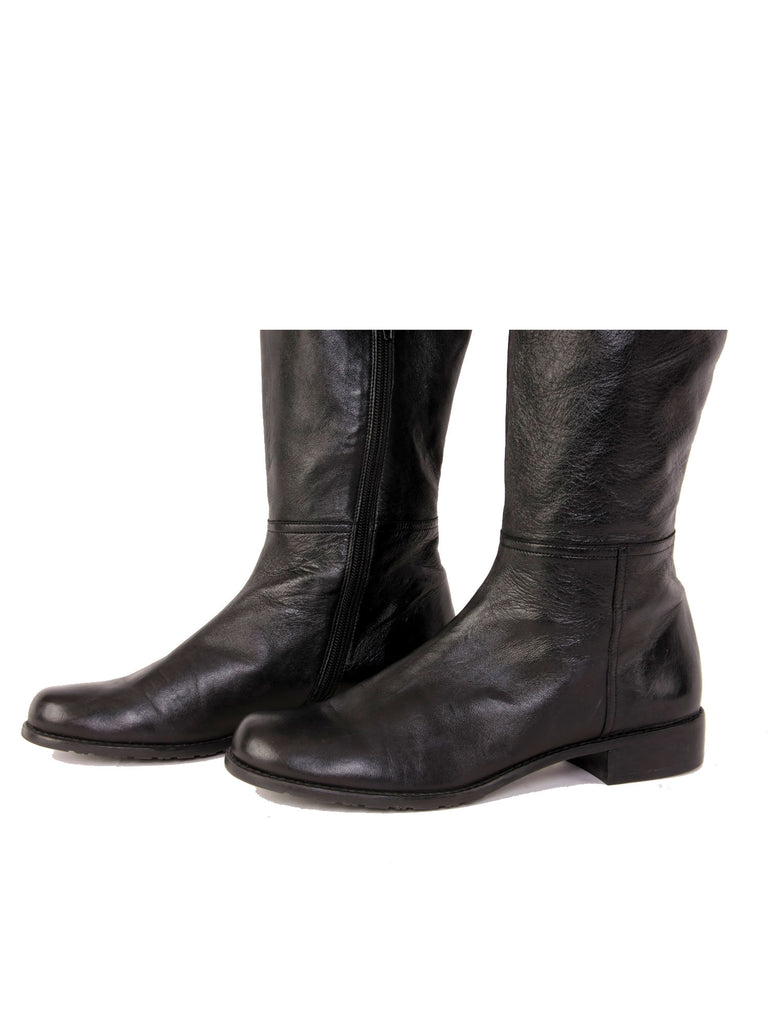 Stuart Weitzman Polished Leather Thigh-High Flat Boots