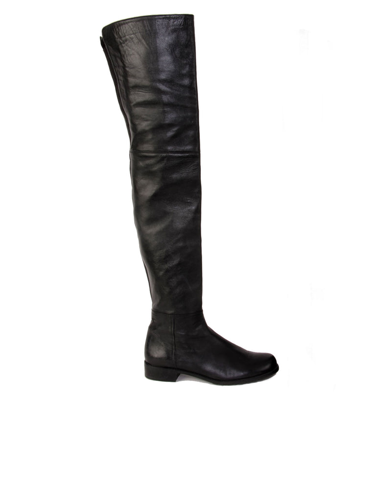 Stuart Weitzman Polished Leather Thigh-High Flat Boots