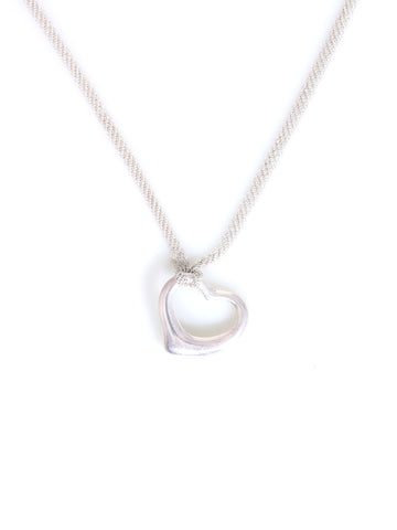 Tiffany & Co. Mesh Open Heart Pendant Necklace