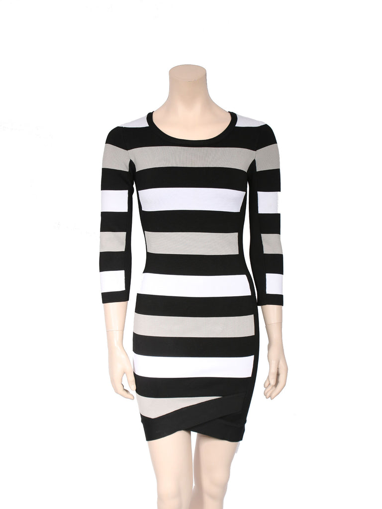 Pre-owned BCBG MaxAzria Kendall Stripe Dress Sabrina's Closet Pre-owned BCBG MaxAzria Kendall Stripe Dress Sabrina's Closet